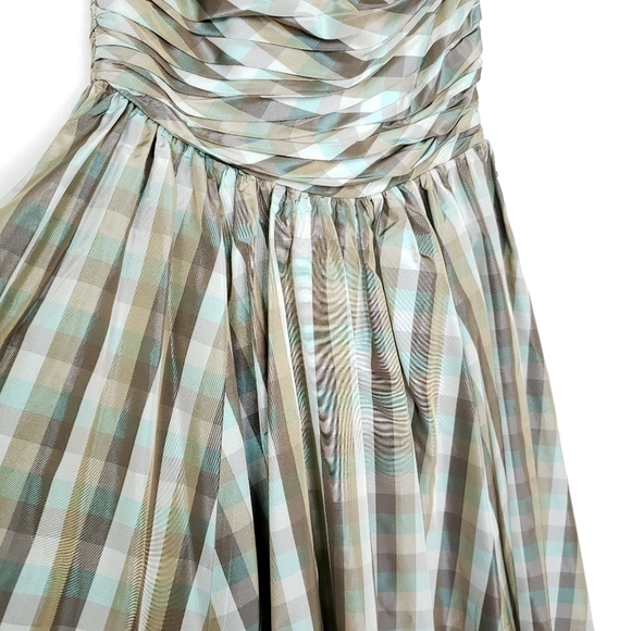 Betsey johnson evenings silk strapless fit and  flare dress has tag size 6 - Picture 10 of 13